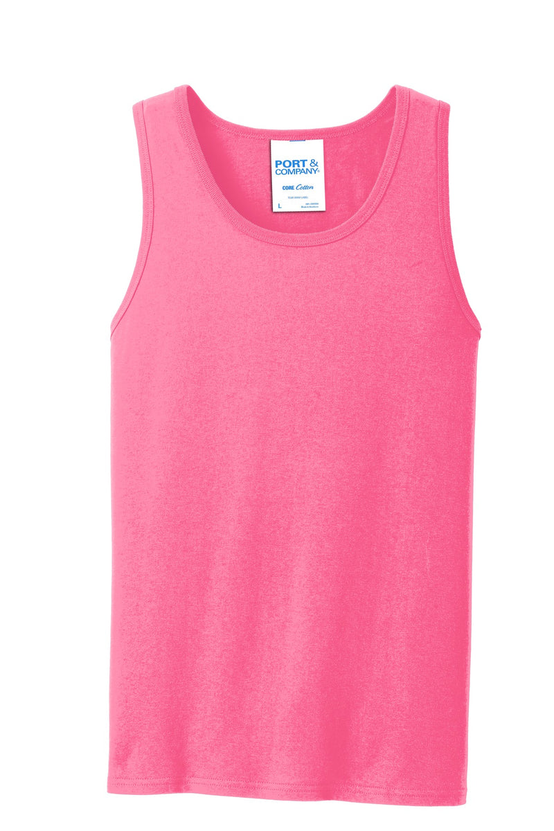Port & Co Core Cotton Tank Top - Neon Pink