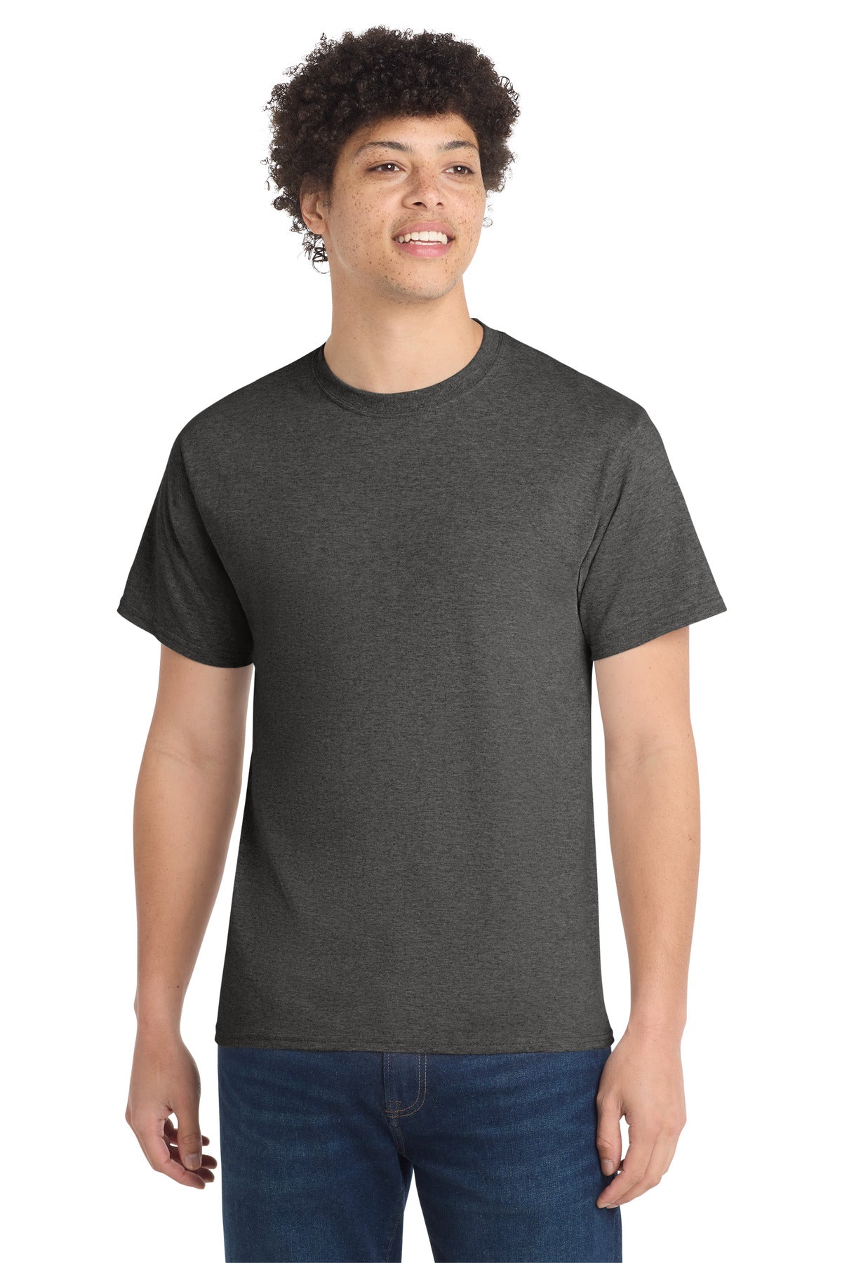Port & Co Tall Core Cotton Tee - Dark Heather Grey