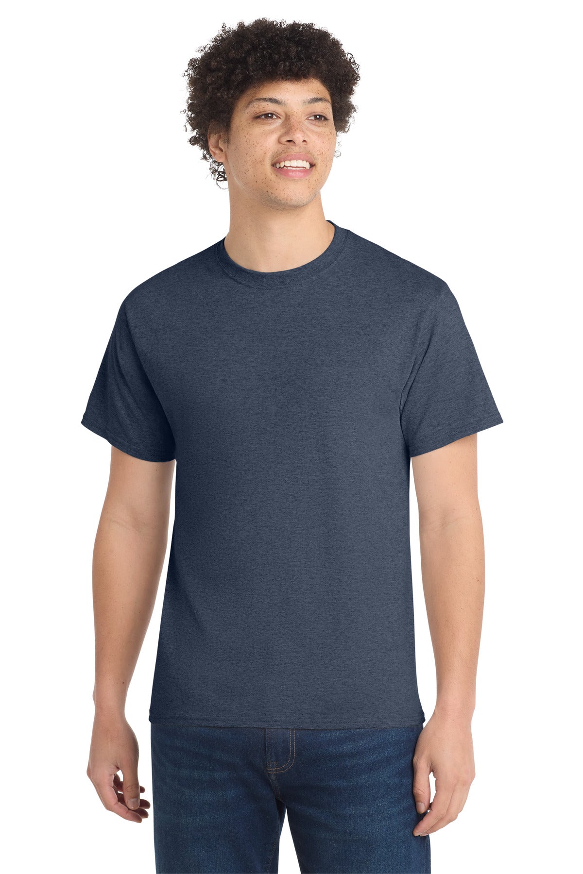 Port & Co Tall Core Cotton Tee - Heather Navy
