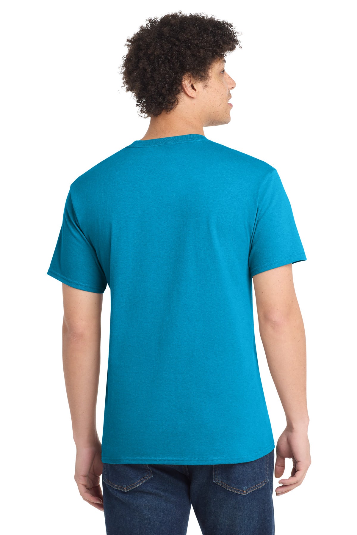 Port & Co Tall Core Cotton Tee - Neon Blue