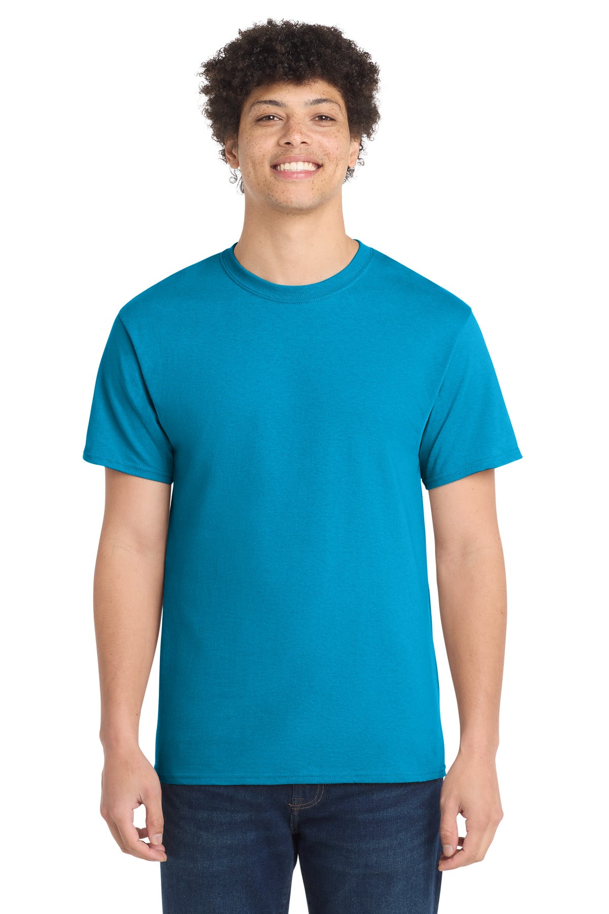 Port & Co Tall Core Cotton Tee - Neon Blue