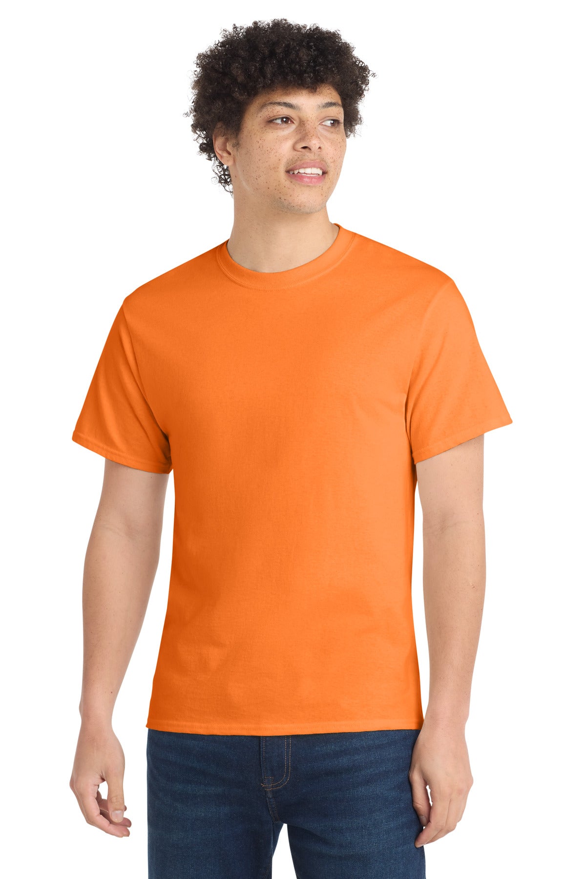 Port & Co Tall Core Cotton Tee - Neon Orange