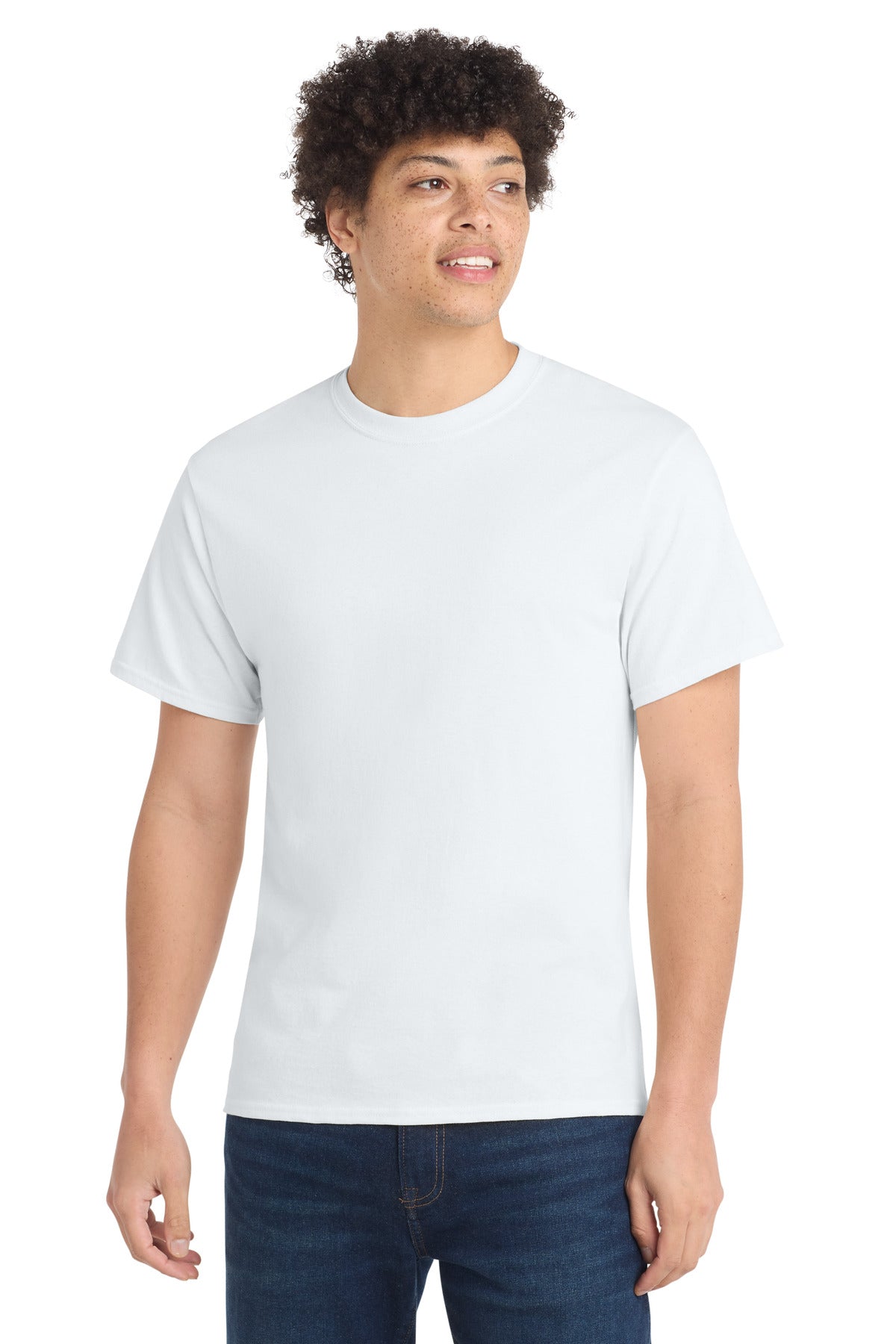Port & Co Tall Core Cotton Tee - White