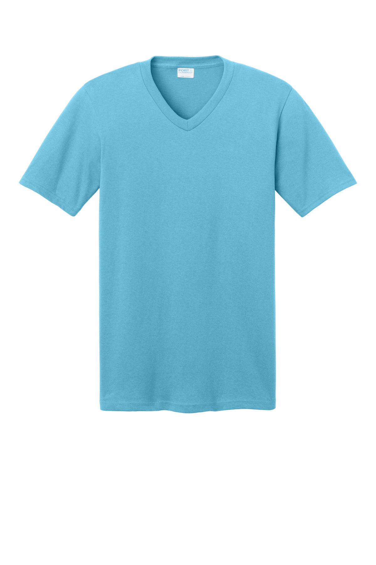 Port & Co Core Cotton V-Neck Tee - Aquatic Blue