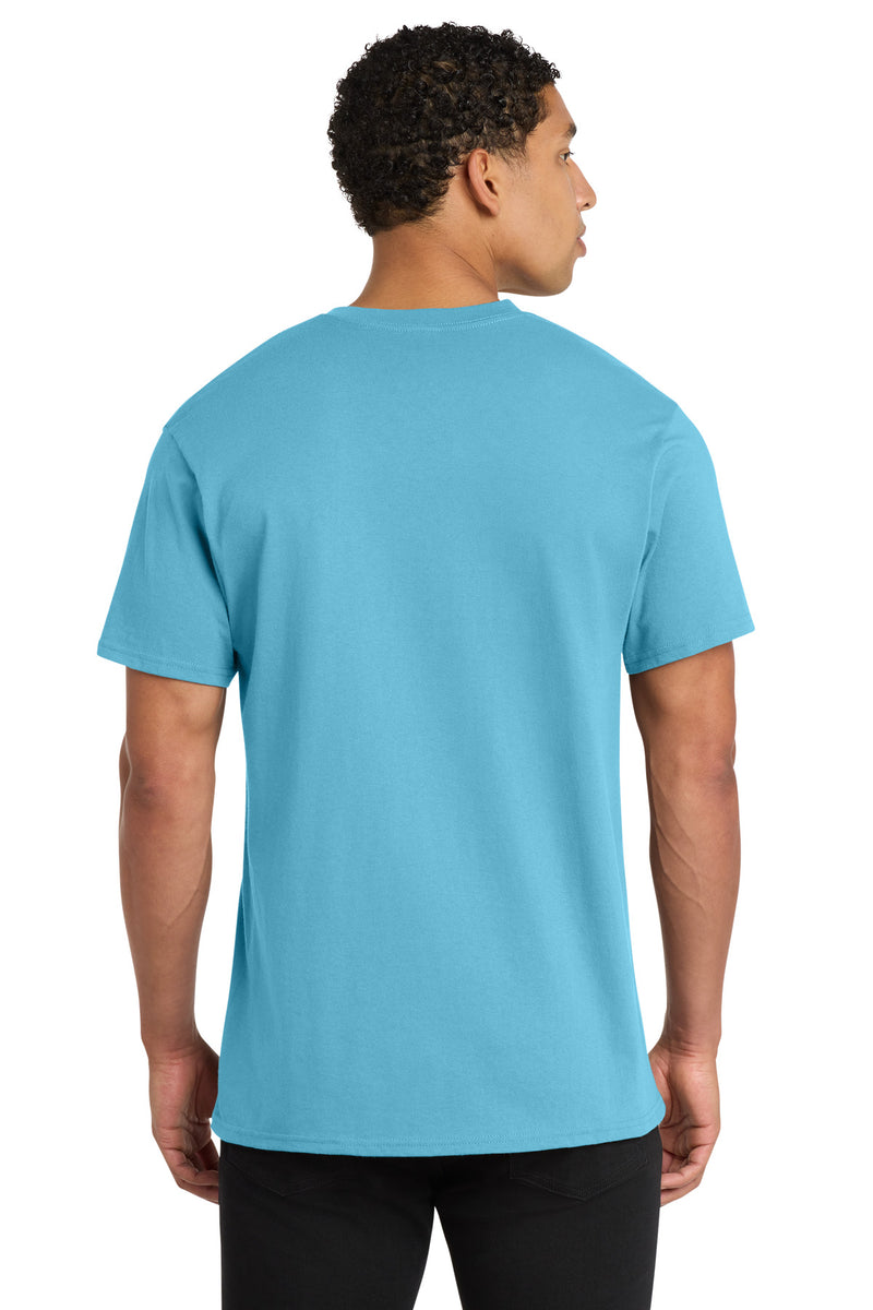Port & Co Core Cotton V-Neck Tee - Aquatic Blue