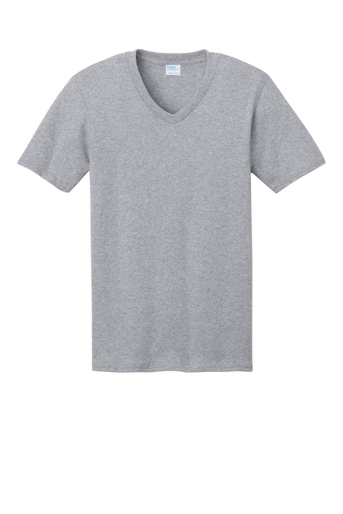 Port & Co Core Cotton V-Neck Tee - Athletic Heather
