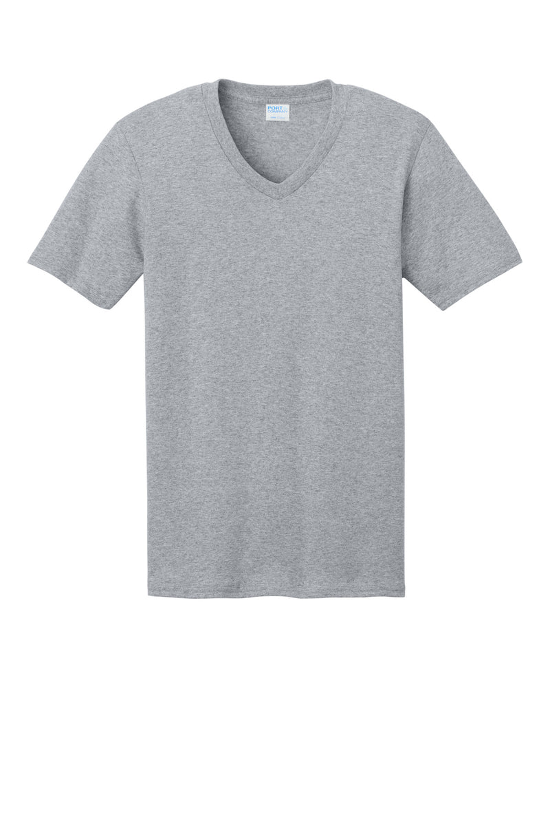 Port & Co Core Cotton V-Neck Tee - Athletic Heather