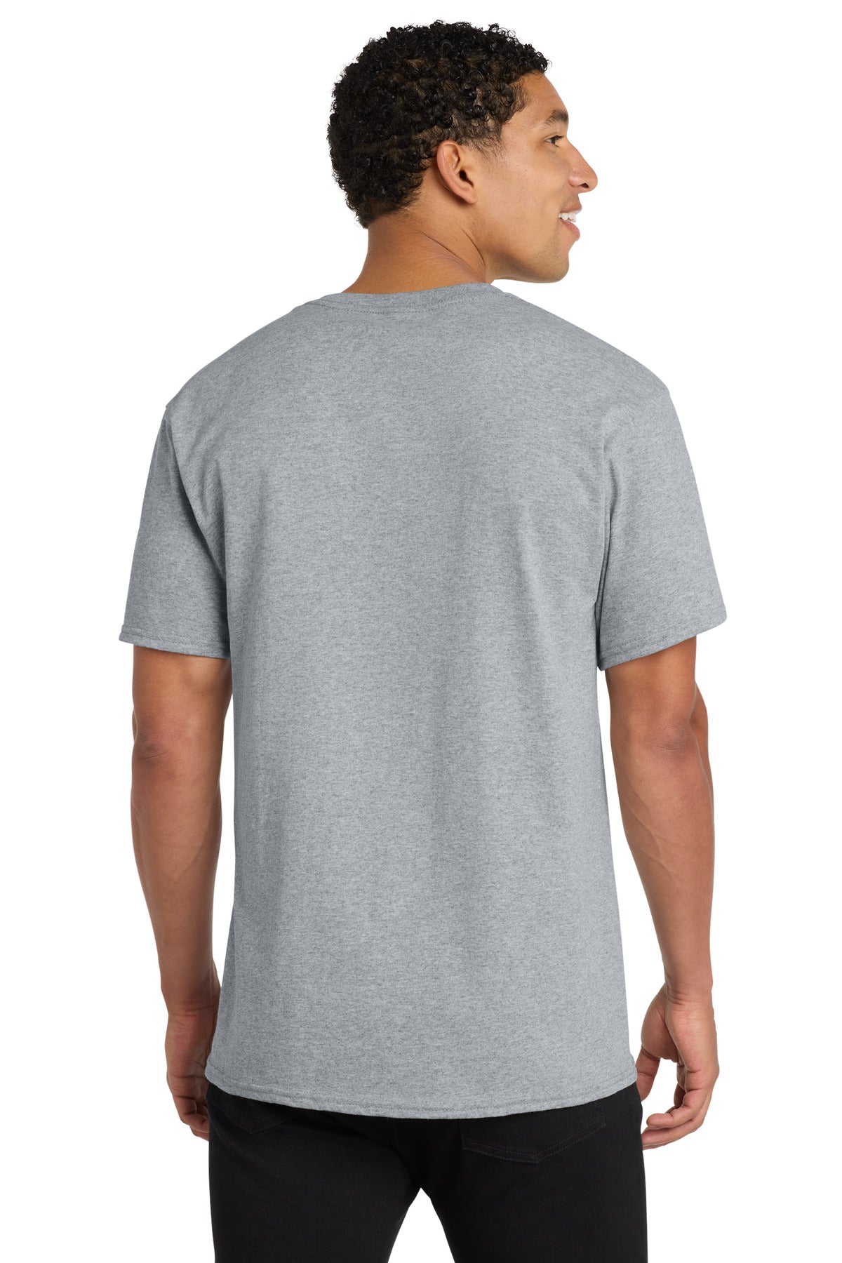 Port & Co Core Cotton V-Neck Tee - Athletic Heather