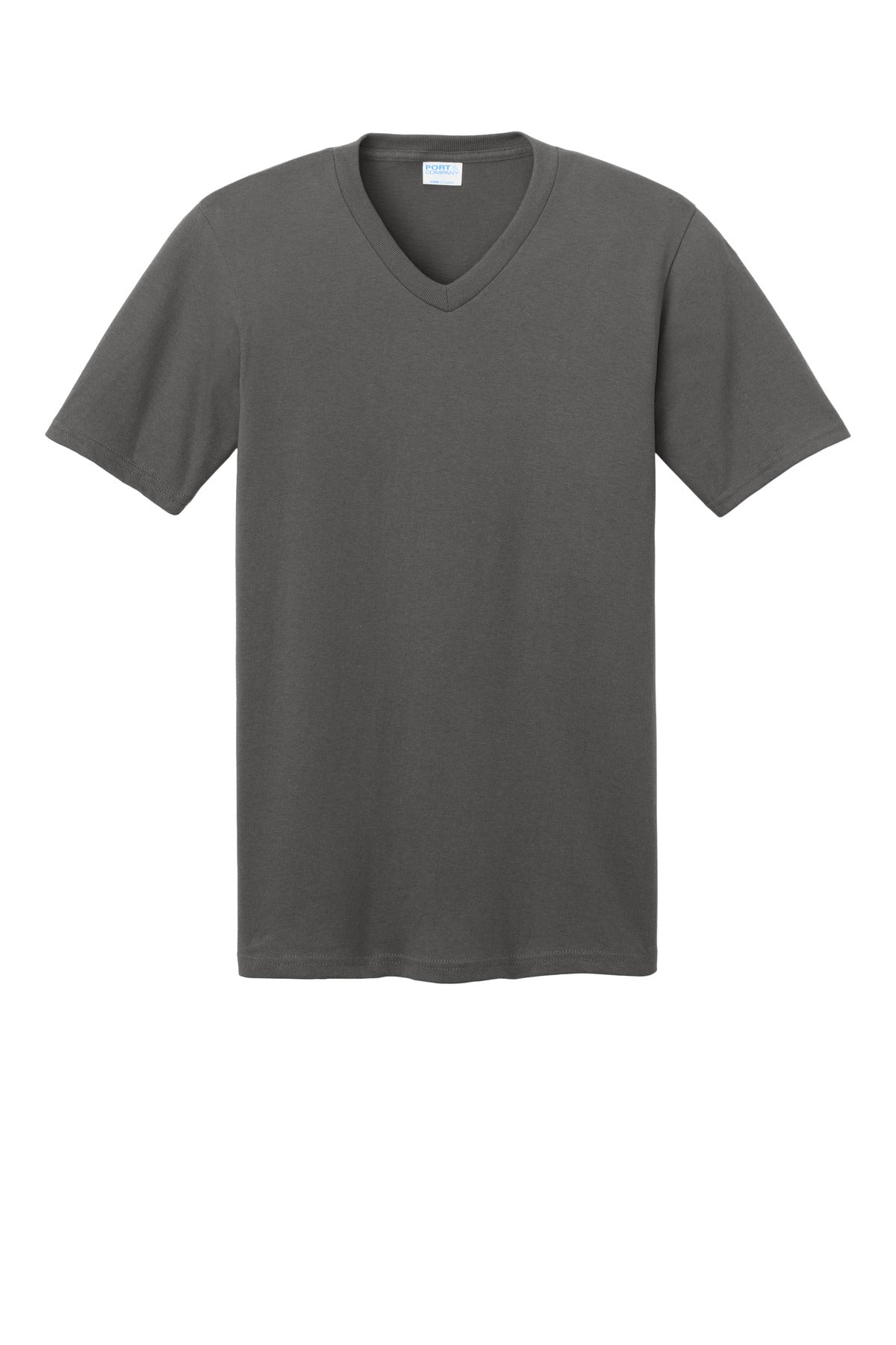 Port & Co Core Cotton V-Neck Tee - Charcoal