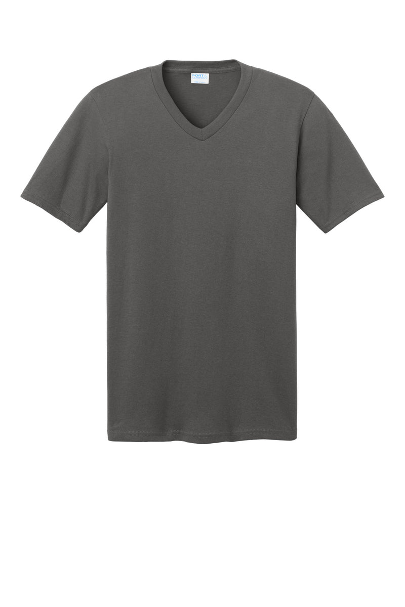 Port & Co Core Cotton V-Neck Tee - Charcoal