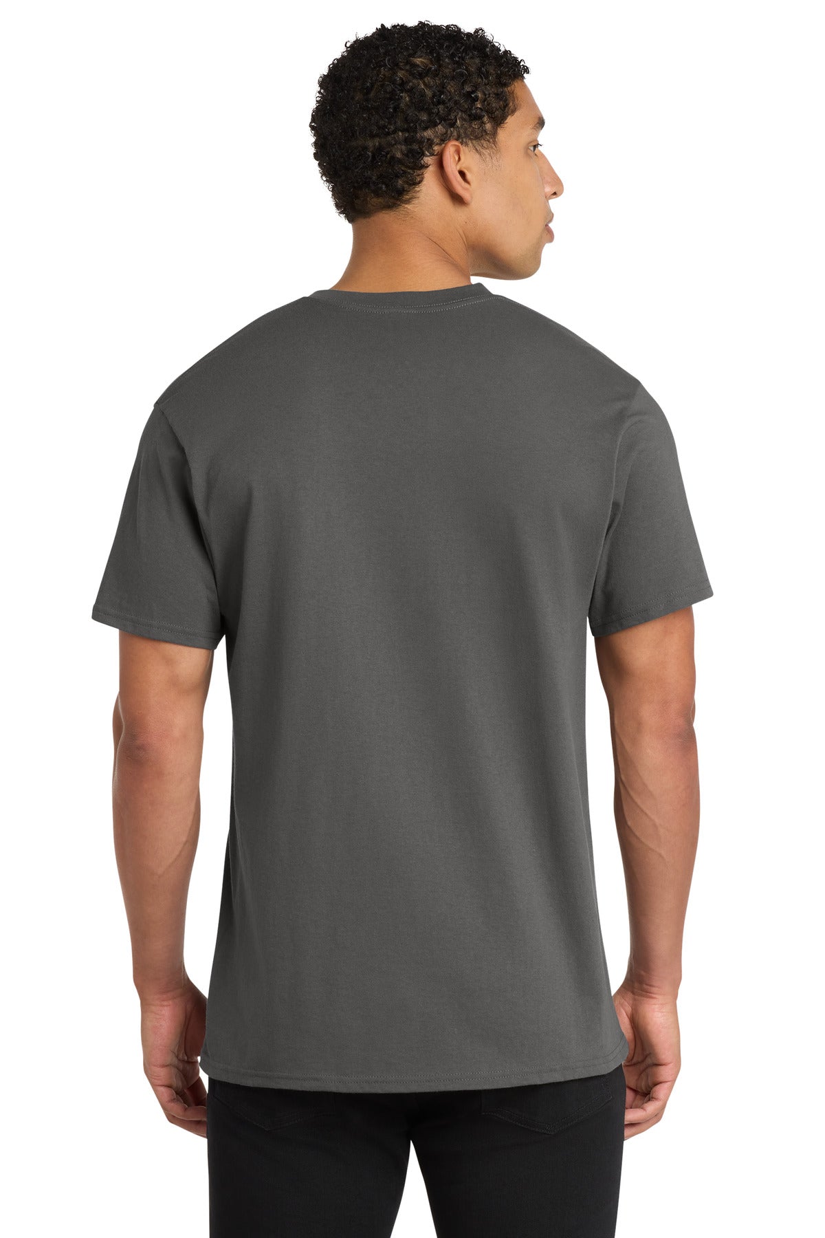 Port & Co Core Cotton V-Neck Tee - Charcoal
