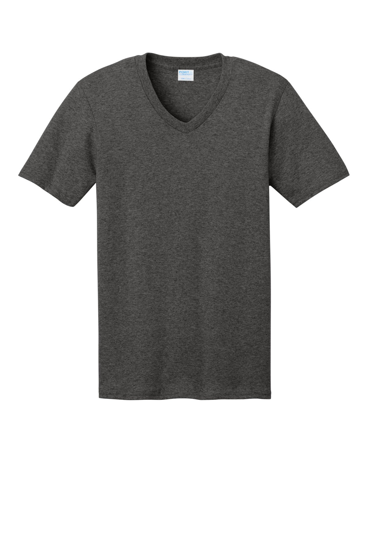 Port & Co Core Cotton V-Neck Tee - Dark Heather Grey