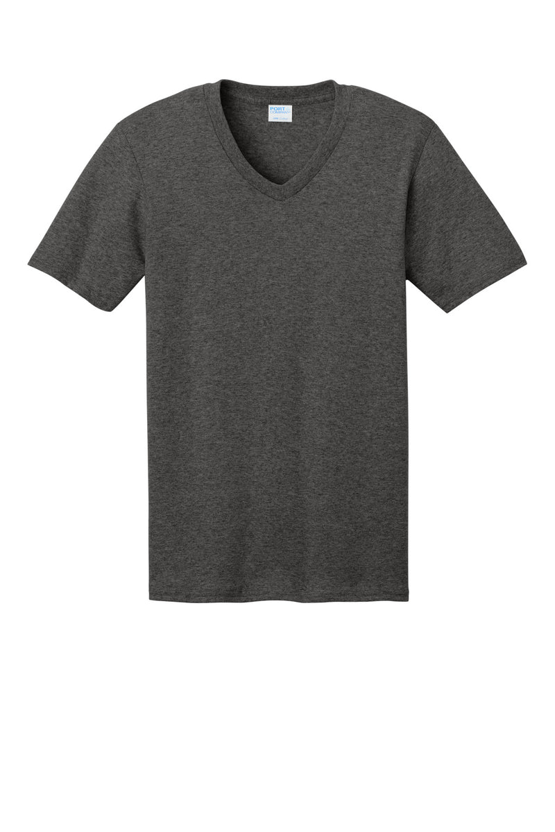Port & Co Core Cotton V-Neck Tee - Dark Heather Grey