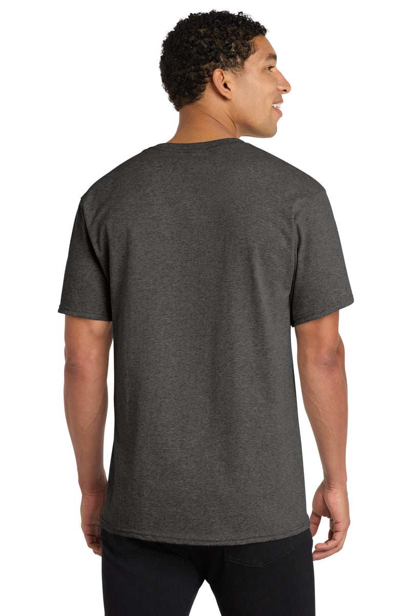 Port & Co Core Cotton V-Neck Tee - Dark Heather Grey