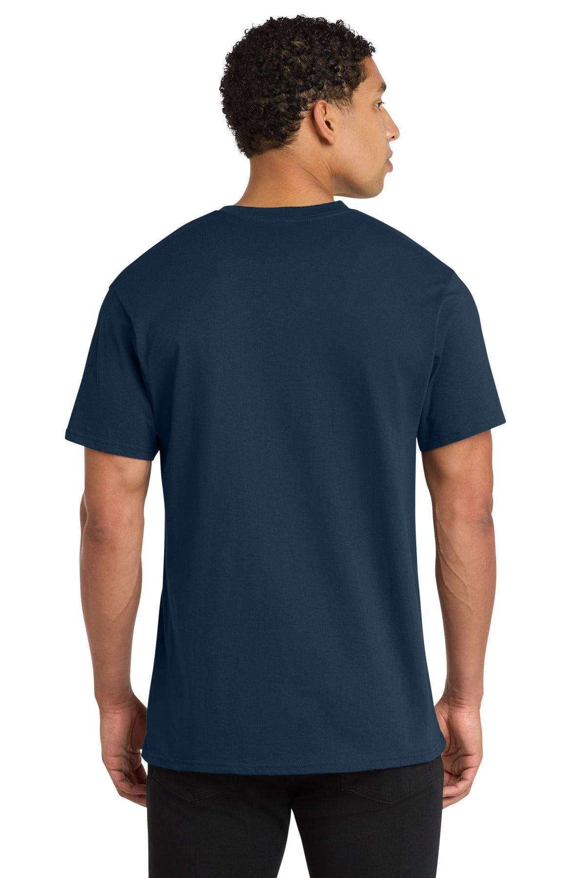 Port & Co Core Cotton V-Neck Tee - Navy