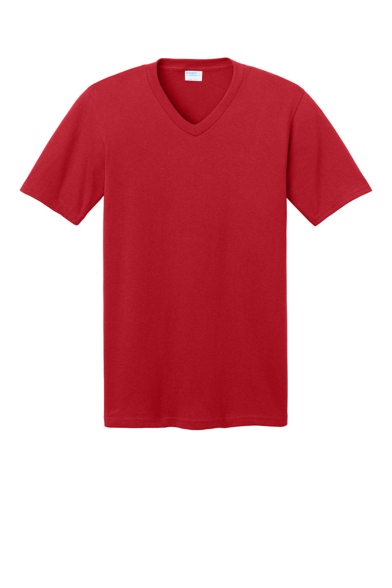 Port & Co Core Cotton V-Neck Tee - Red