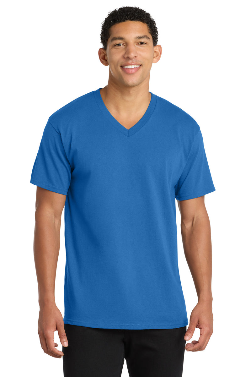 Port & Co Core Cotton V-Neck Tee - Royal