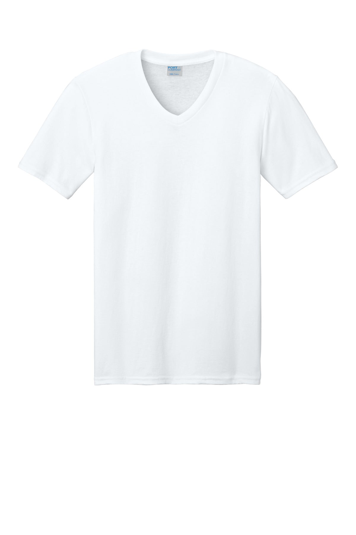 Port & Co Core Cotton V-Neck Tee - White