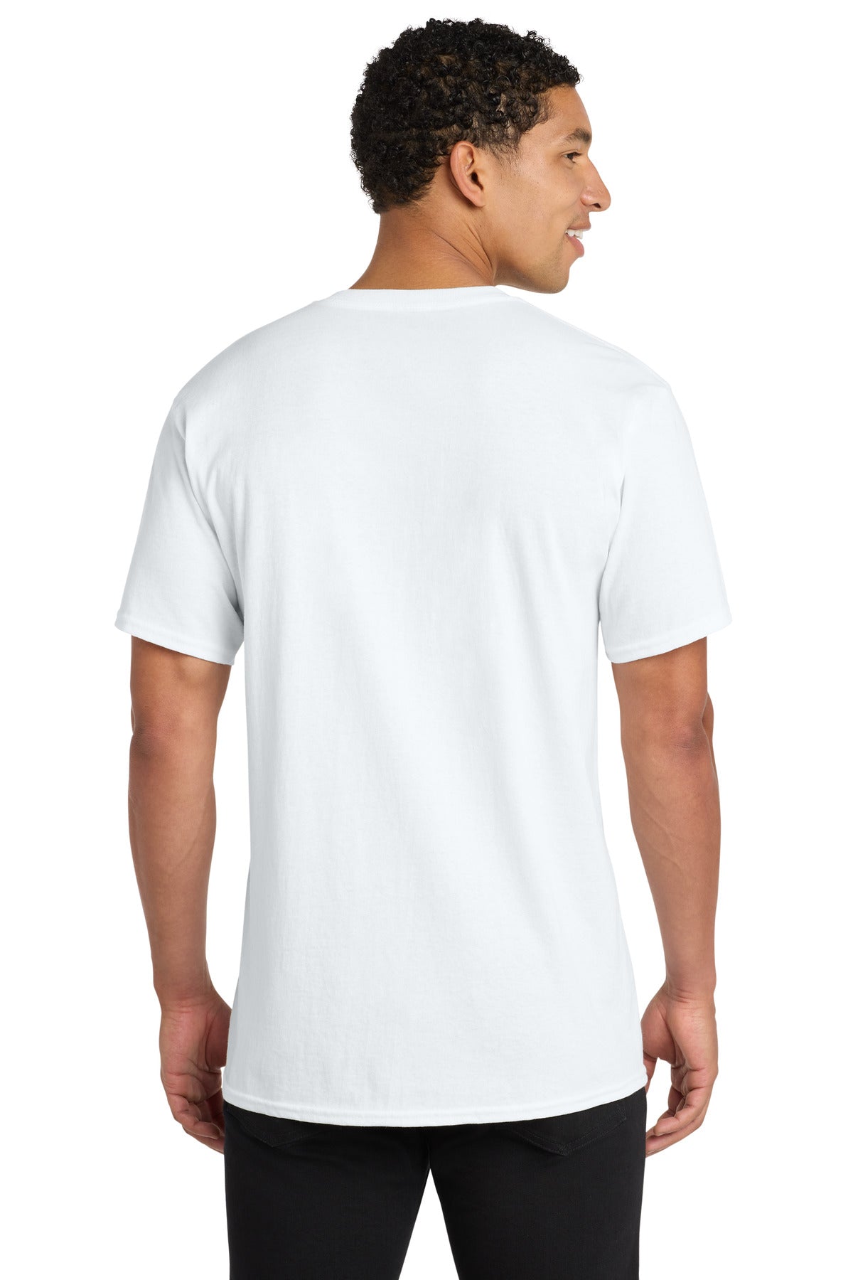 Port & Co Core Cotton V-Neck Tee - White