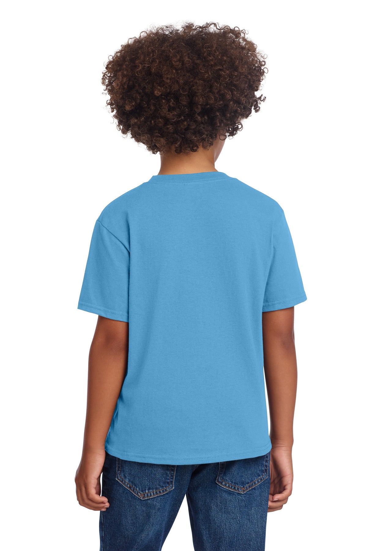 Port & Co Youth Core Cotton DTG Tee - Aquatic Blue