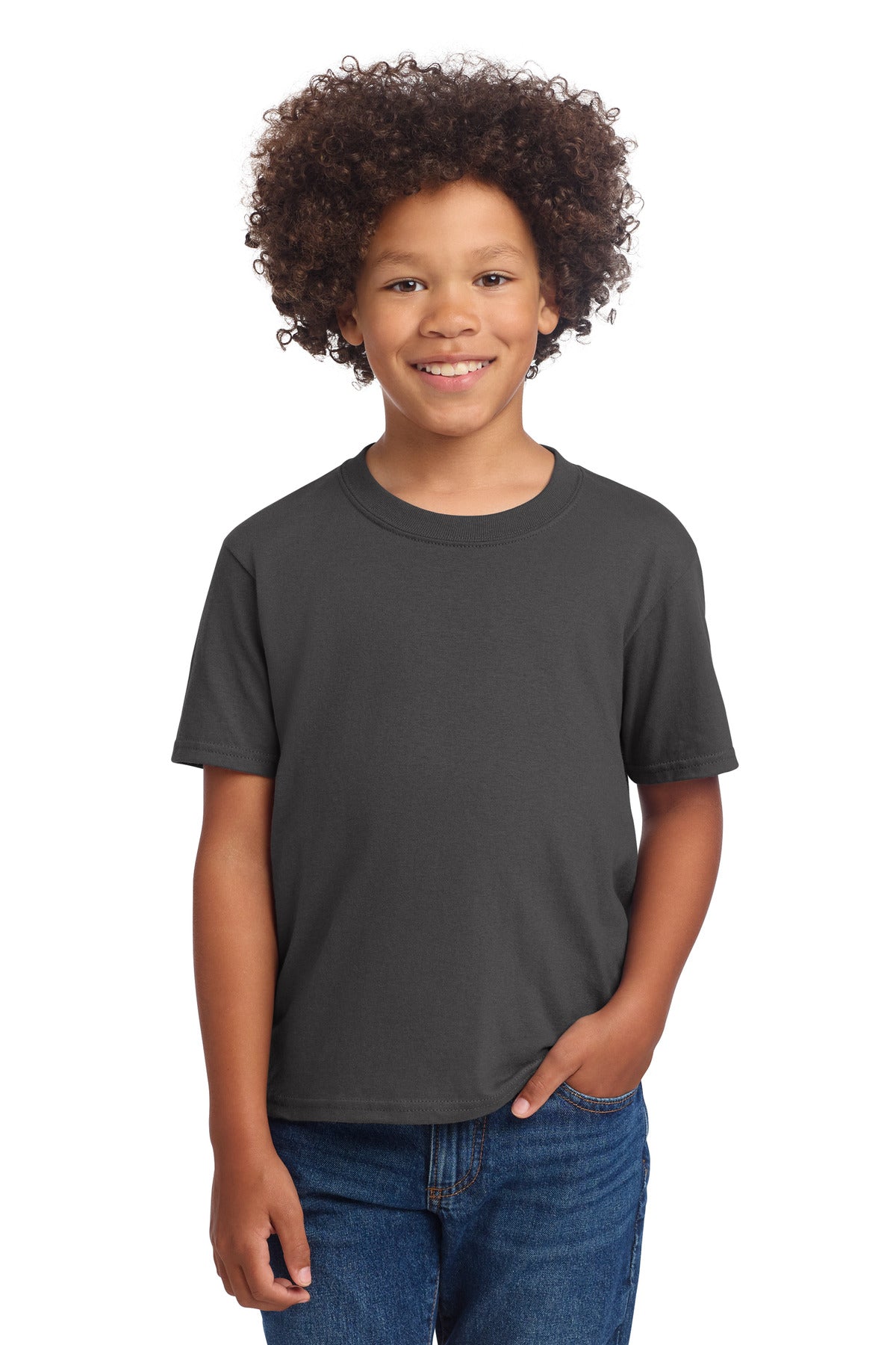 Port & Co Youth Core Cotton DTG Tee - Charcoal