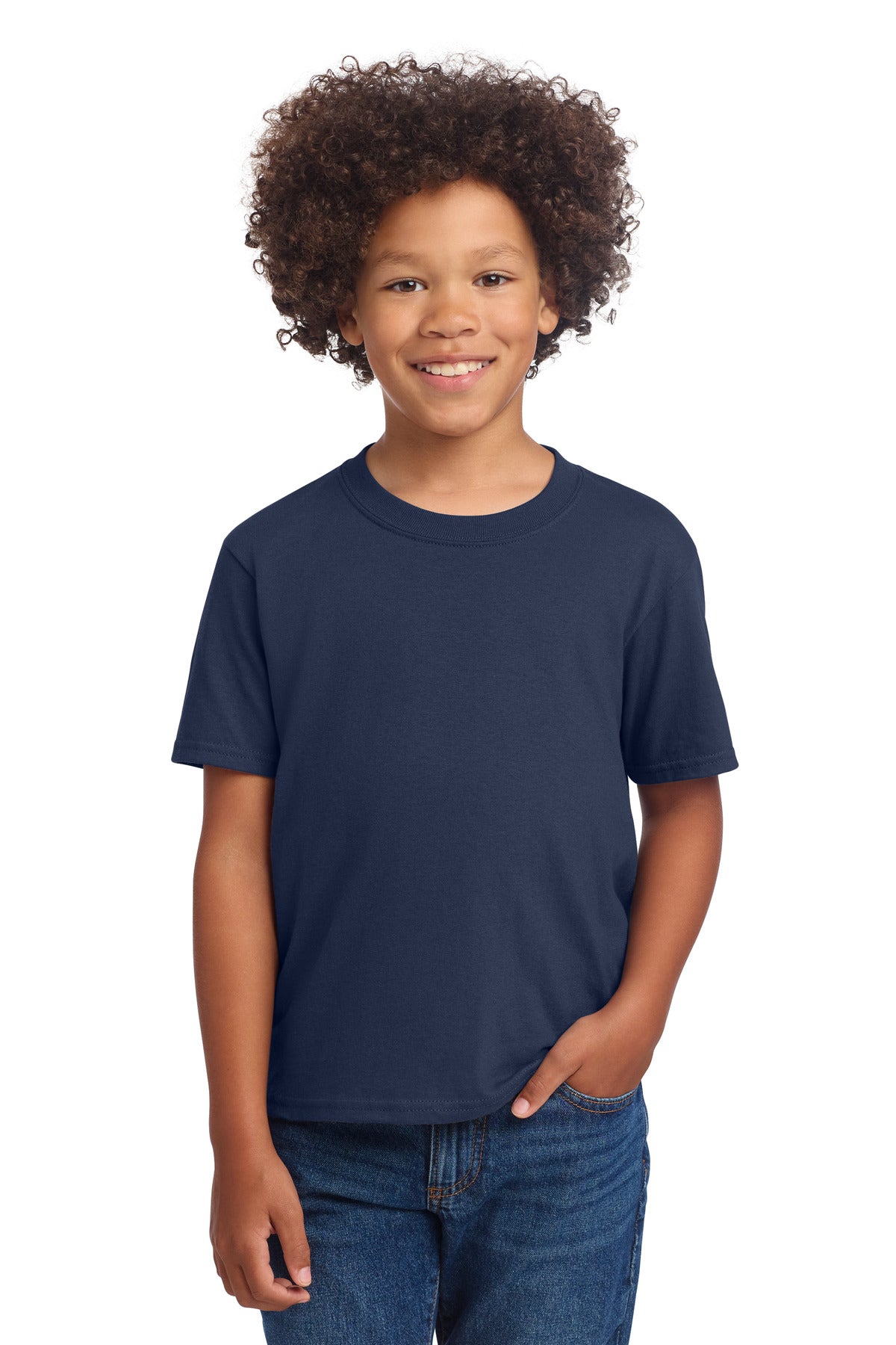 Port & Co Youth Core Cotton DTG Tee - Navy