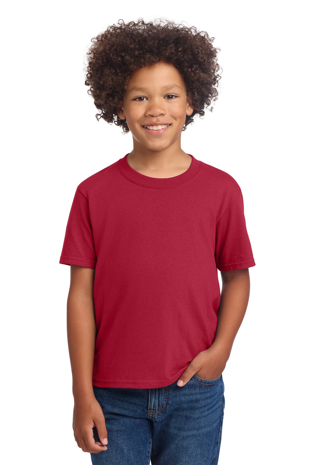 Port & Co Youth Core Cotton DTG Tee - Red