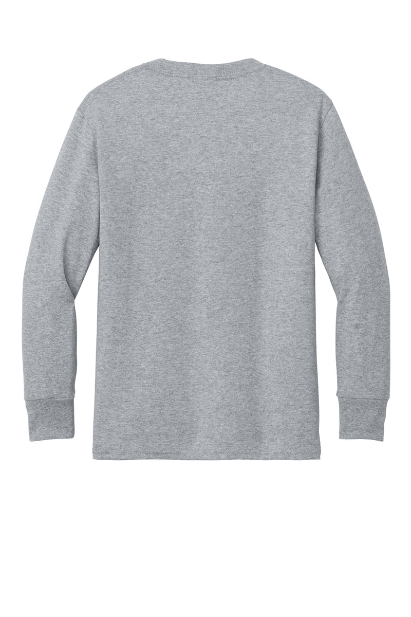 Port & Co Youth Long Sleeve Core Cotton Tee - Athletic Heather