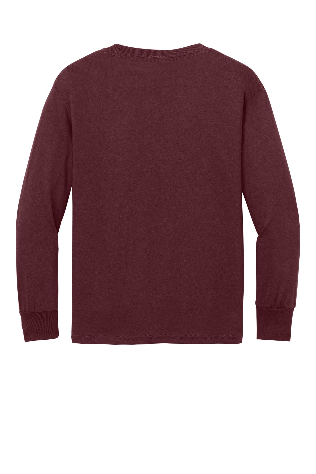 Port & Co Youth Long Sleeve Core Cotton Tee - Athletic Maroon
