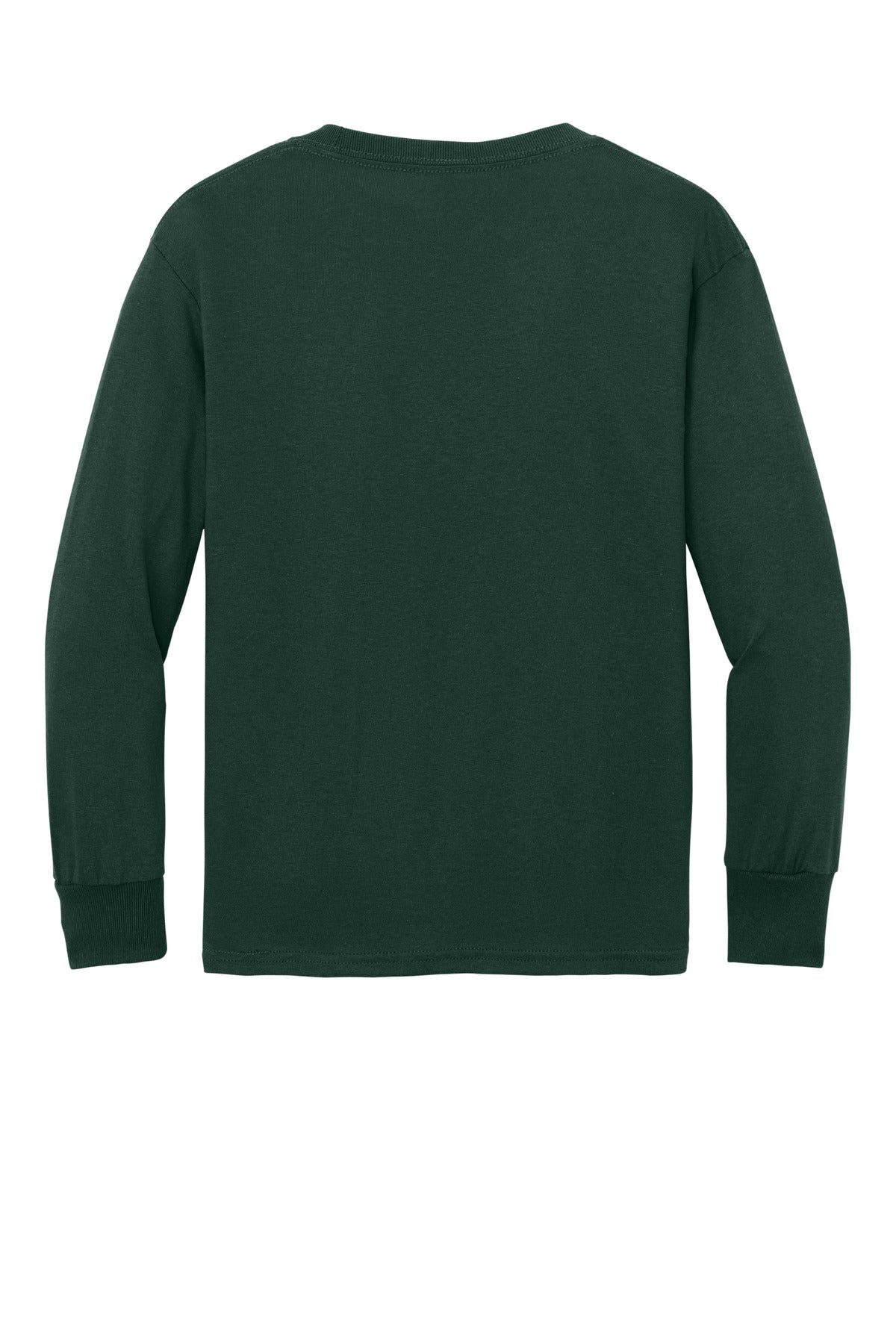 Port & Co Youth Long Sleeve Core Cotton Tee - Dark Green
