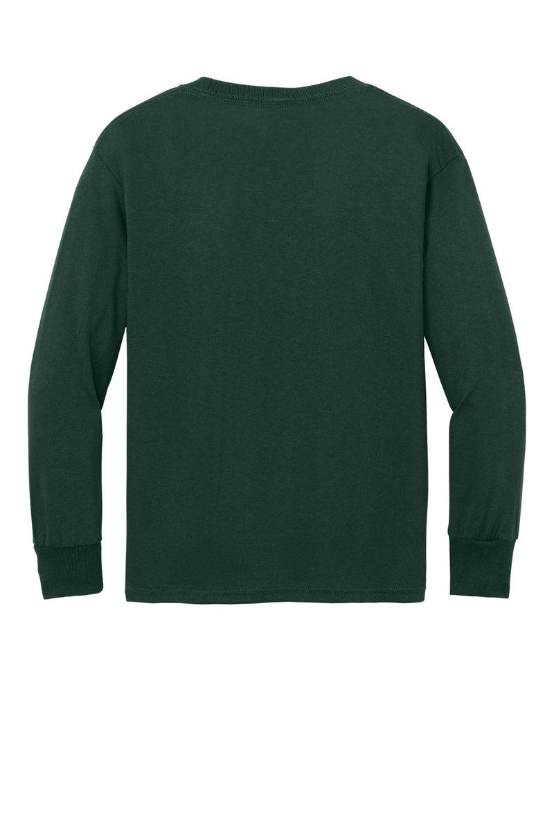 Port & Co Youth Long Sleeve Core Cotton Tee - Dark Green