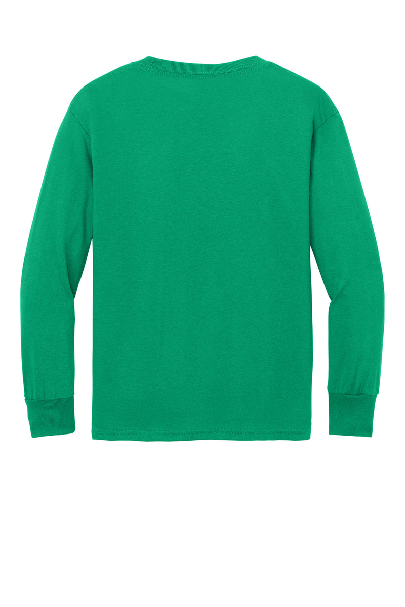 Port & Co Youth Long Sleeve Core Cotton Tee - Kelly