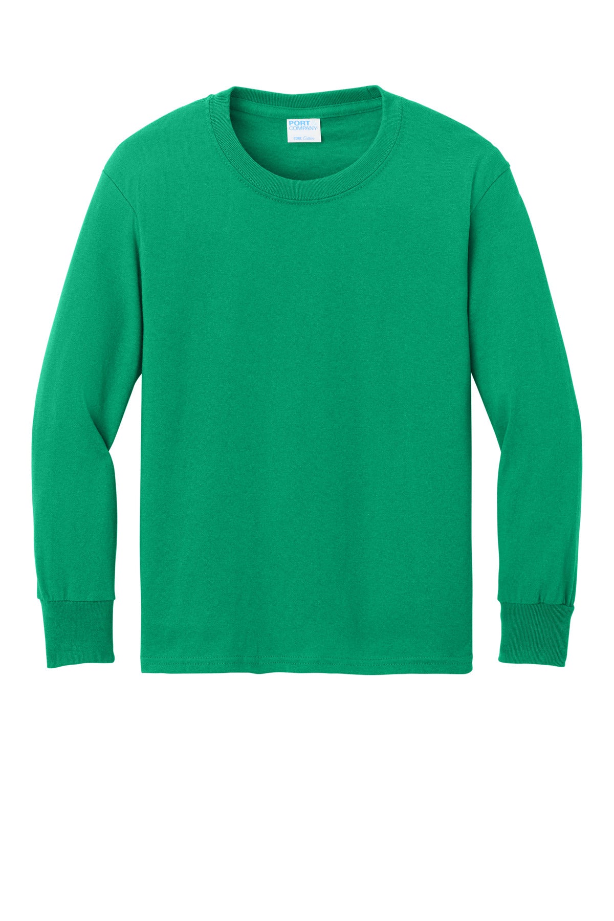 Port & Co Youth Long Sleeve Core Cotton Tee - Kelly