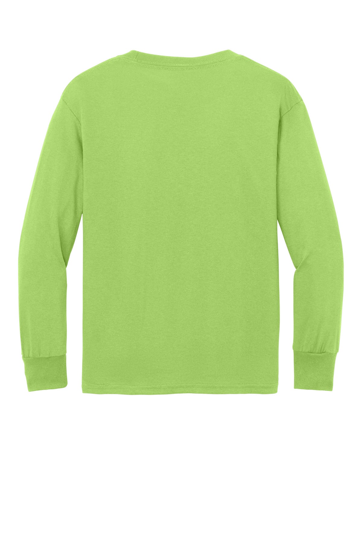 Port & Co Youth Long Sleeve Core Cotton Tee - Lime