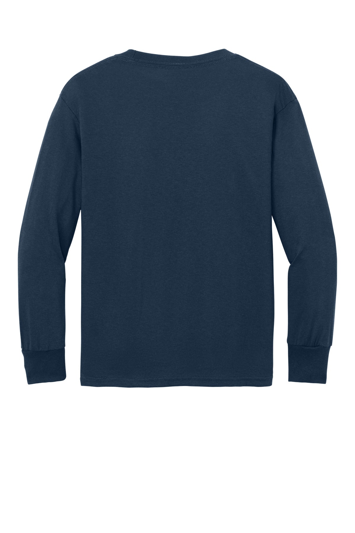 Port & Co Youth Long Sleeve Core Cotton Tee - Navy