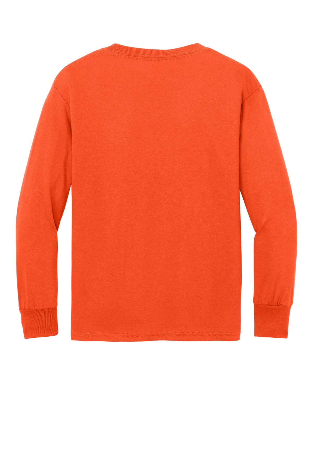 Port & Co Youth Long Sleeve Core Cotton Tee - Orange