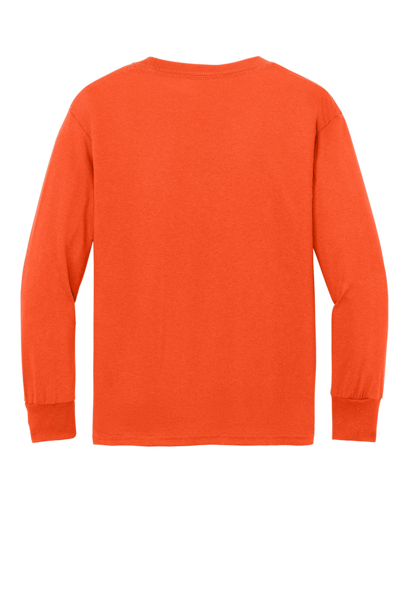 Port & Co Youth Long Sleeve Core Cotton Tee - Orange