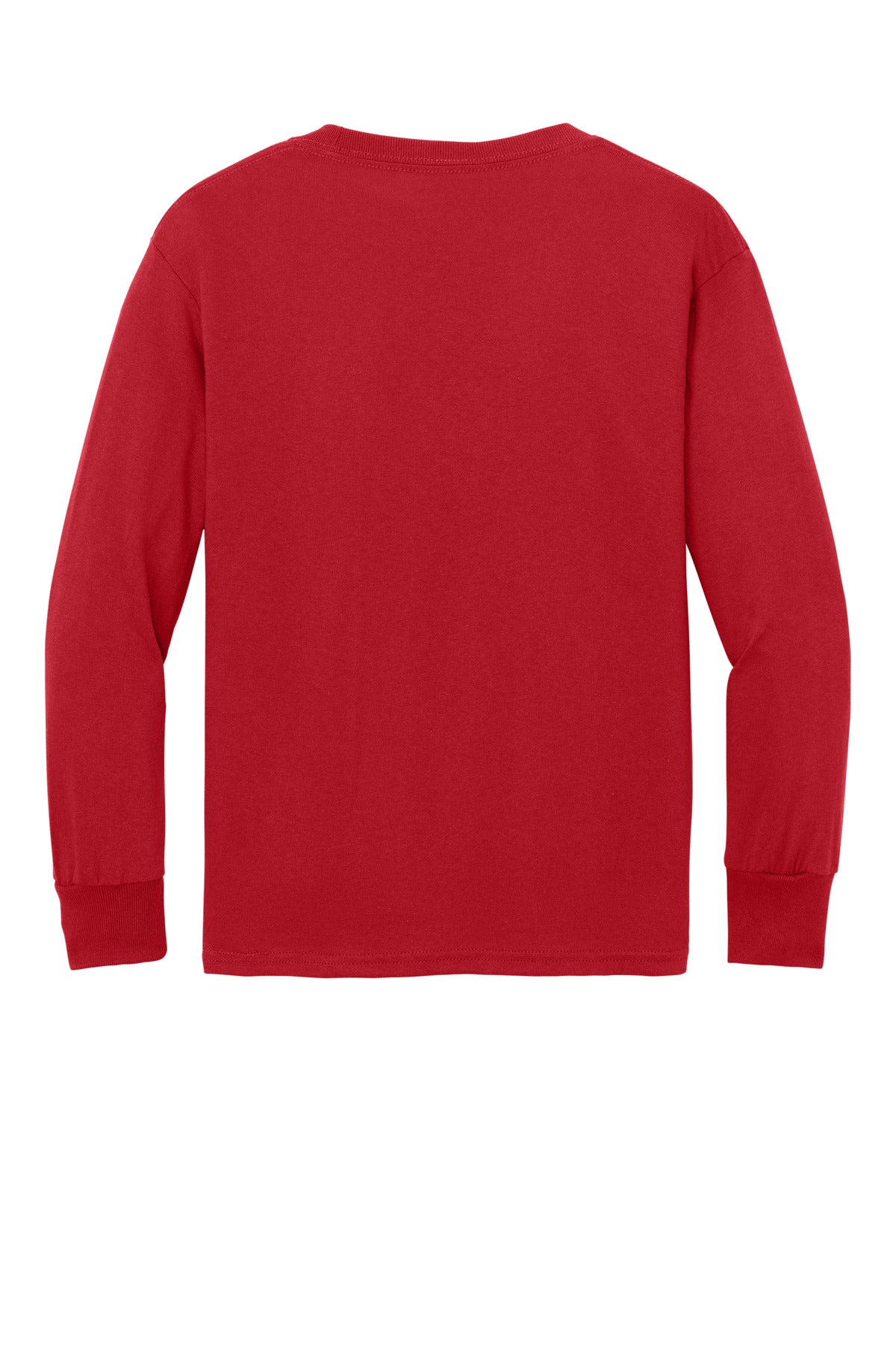 Port & Co Youth Long Sleeve Core Cotton Tee - Red