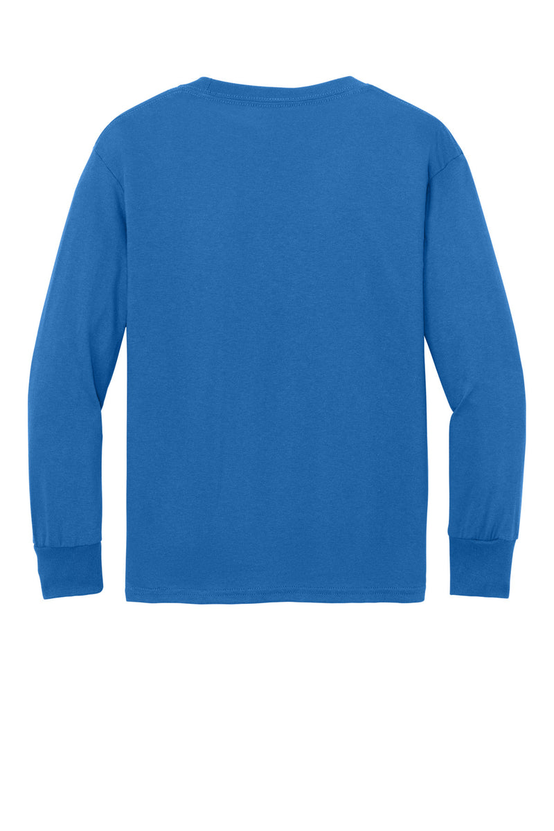 Port & Co Youth Long Sleeve Core Cotton Tee - Royal