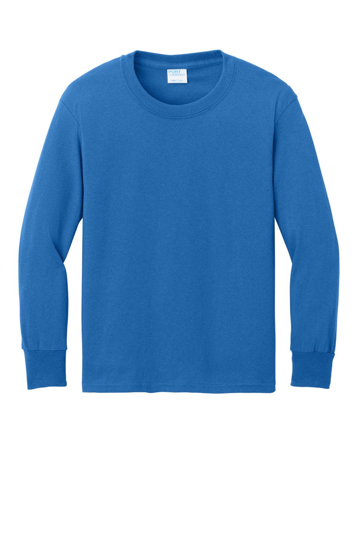 Port & Co Youth Long Sleeve Core Cotton Tee - Royal