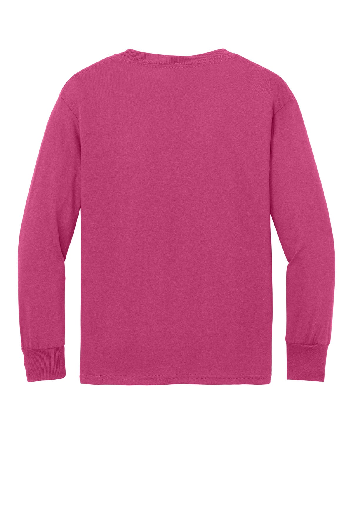 Port & Co Youth Long Sleeve Core Cotton Tee - Sangria