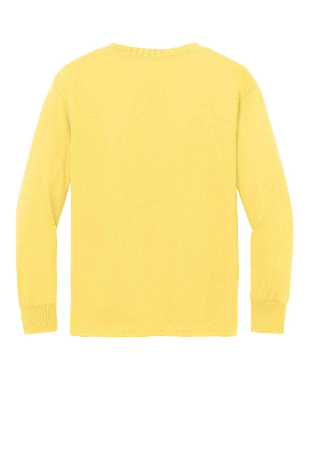 Port & Co Youth Long Sleeve Core Cotton Tee - Yellow