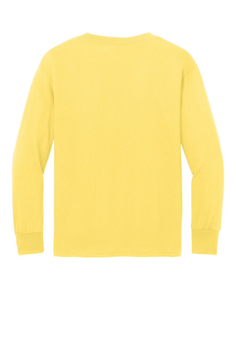 Port & Co Youth Long Sleeve Core Cotton Tee - Yellow