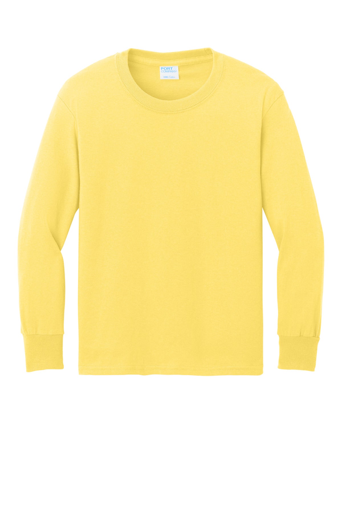 Port & Co Youth Long Sleeve Core Cotton Tee - Yellow