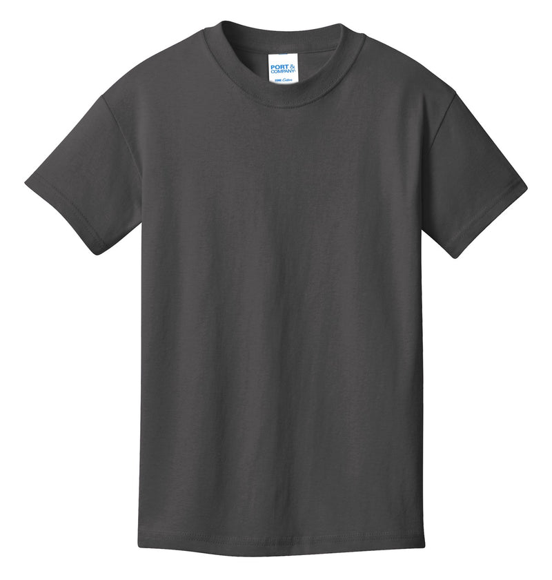 Port & Co Youth Core Cotton Tee - Charcoal