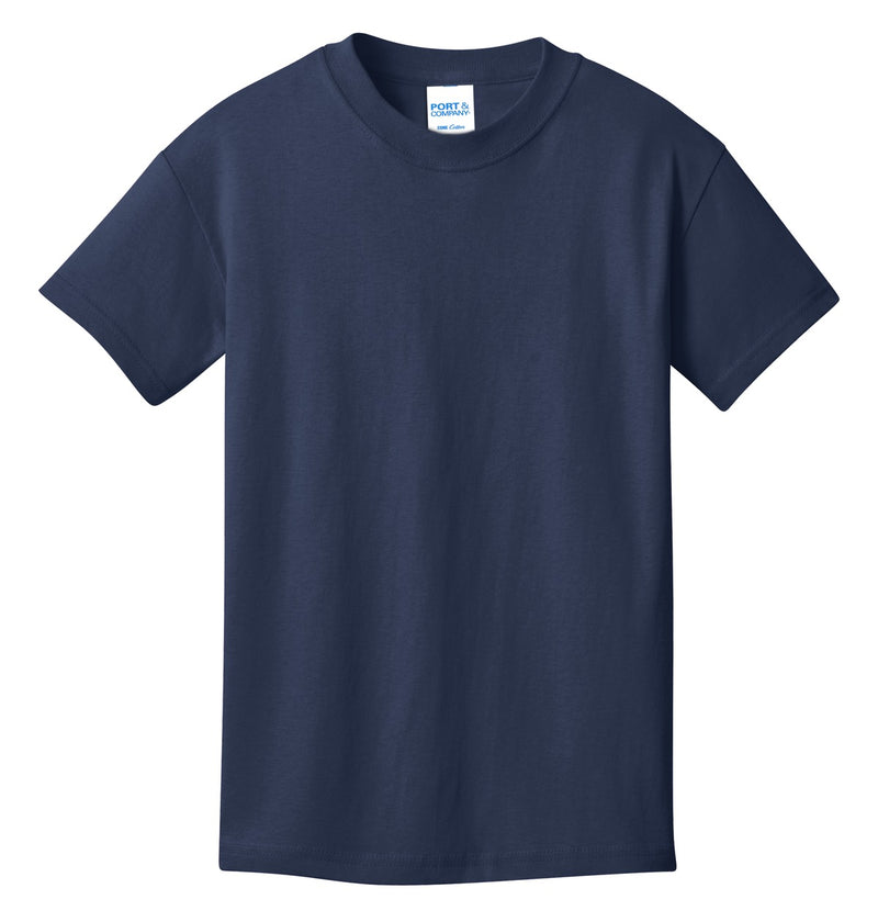 Port & Co Youth Core Cotton Tee - Navy