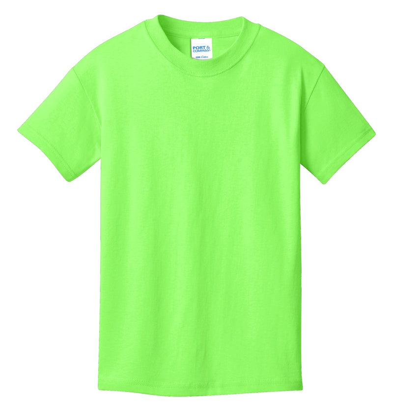 Port & Co Youth Core Cotton Tee - Neon Green