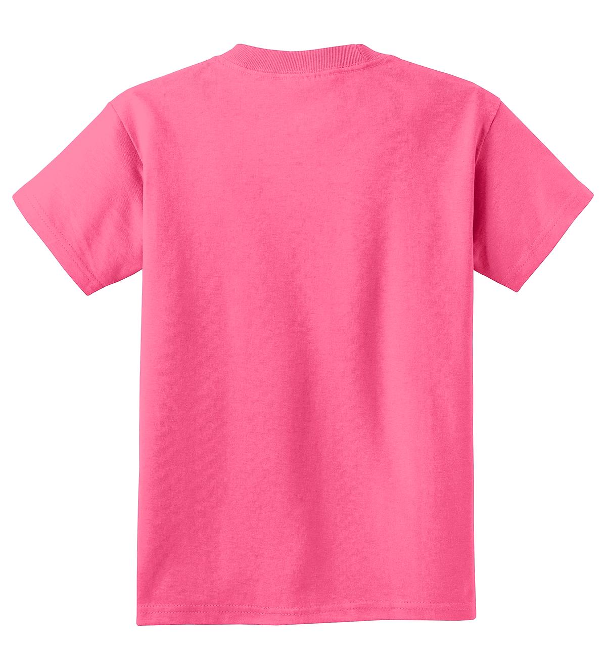 Port & Co Youth Core Cotton Tee - Neon Pink