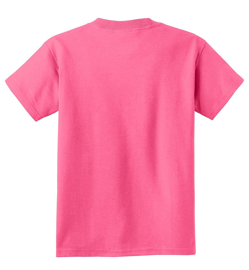 Port & Co Youth Core Cotton Tee - Neon Pink