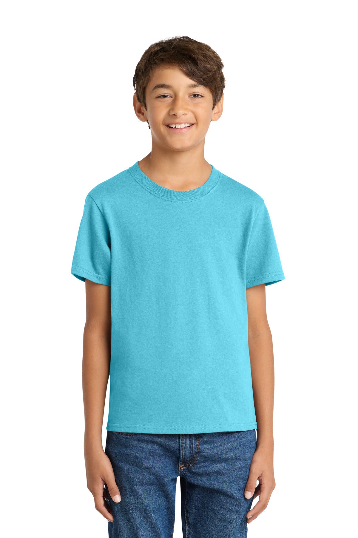 Port & Co Youth Core Cotton Tee - Aquatic Blue